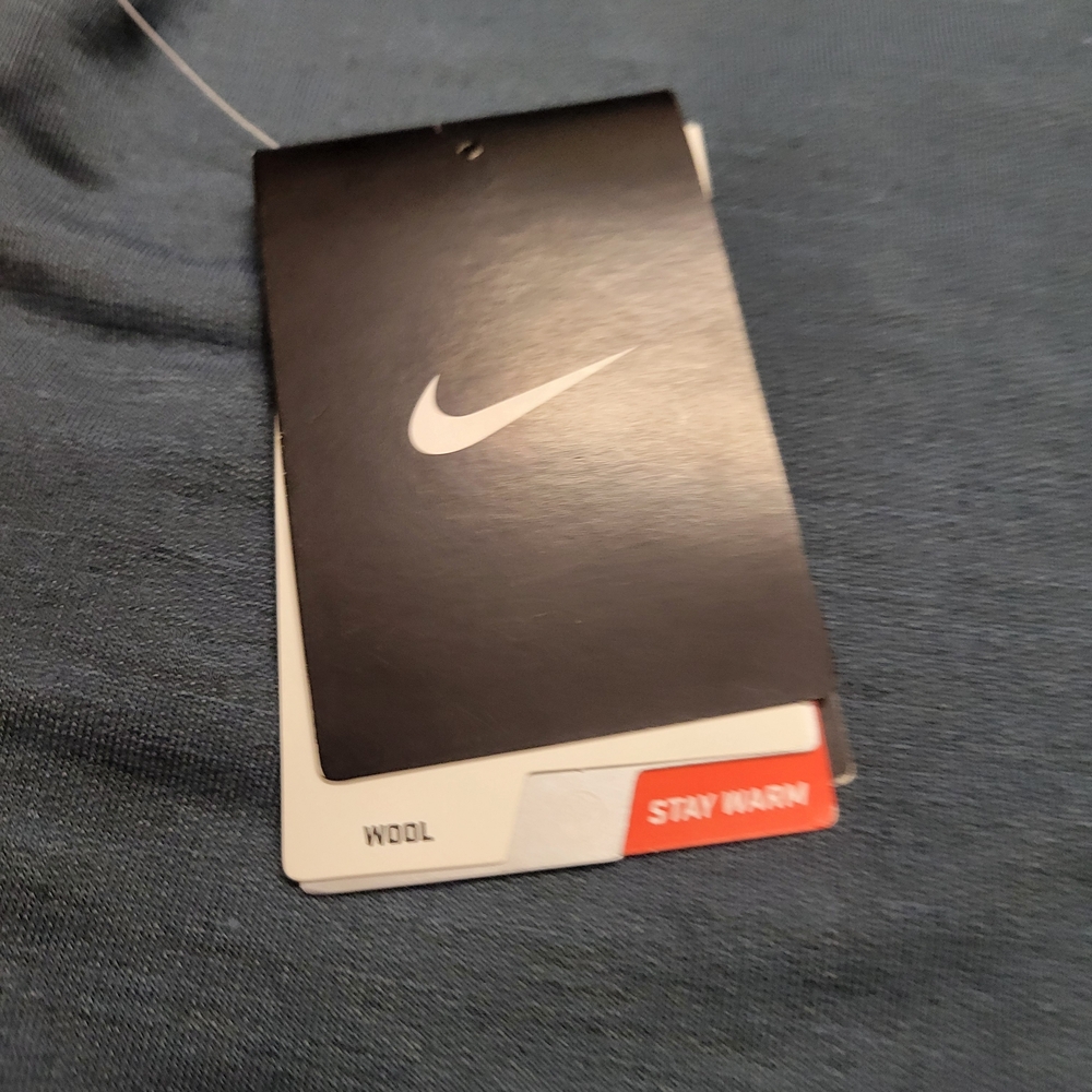 Nike Dri-Fit Blue Polyester and Wool Blend Cowl Neck Drawstring Hoodie Size M - Picture 9 of 14